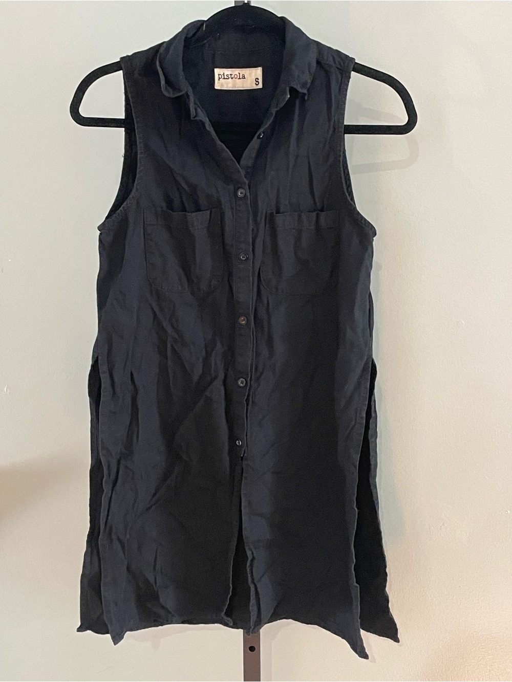 Pistola Sleeveless Button Down Tunic Dress Size Small